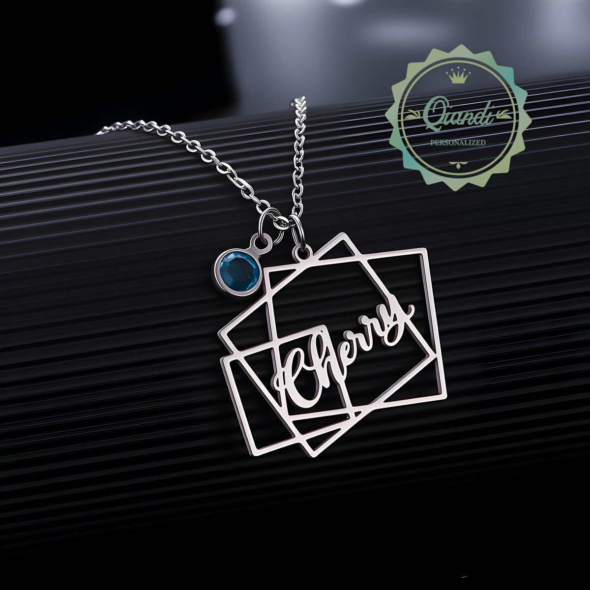 Personalized Layered Geometric Stainless Steel Necklace
